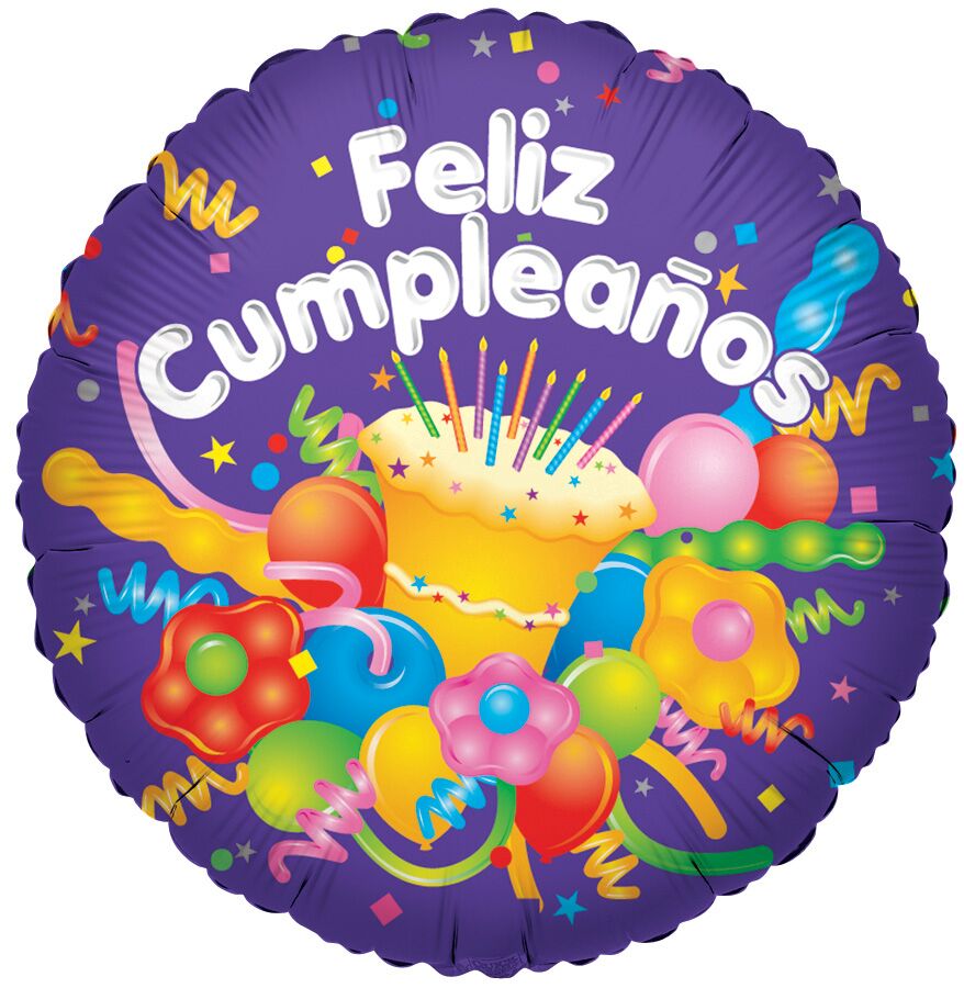 34950 - 18" Feliz Cumpleanos Cake & Streamers.
