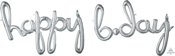 script phrase happy birthday day silver Balloons 'N More Wholesale Balloons Baltimore, Maryland