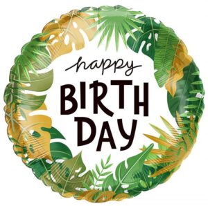 035834 - 18" Birthday Tropical Leaves