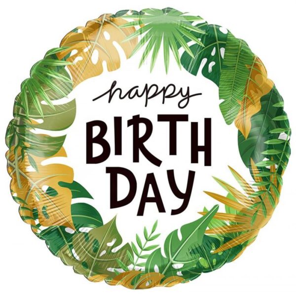 035834 - 18" Birthday Tropical Leaves