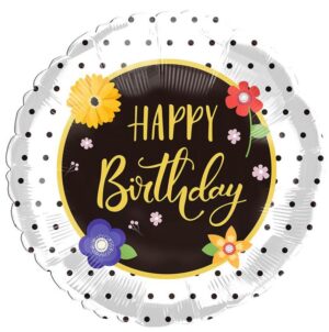 35841 - 18" Birthday Floral Polka Dot