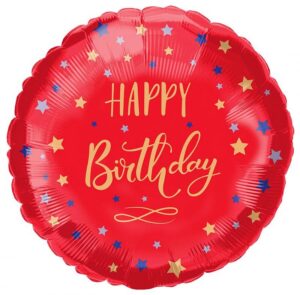 35855 - 18" B-Day Script W/ Stars