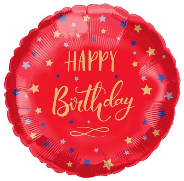 35855 - 18" B-Day Script W/ Stars