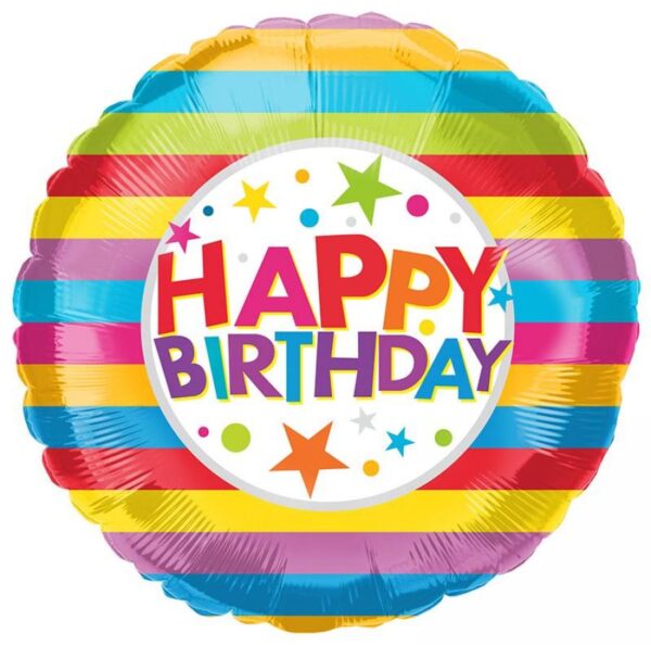 35816 - 18" Birthday Colorful Stripes