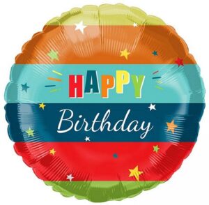 35842 - 18" Happy Birthday Colorful Stripes