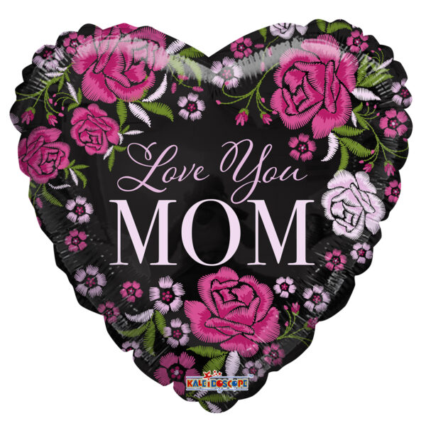 84569 - 4" Love You Mom Embroidered (Air Filled Only - Needs Heat Sealer)