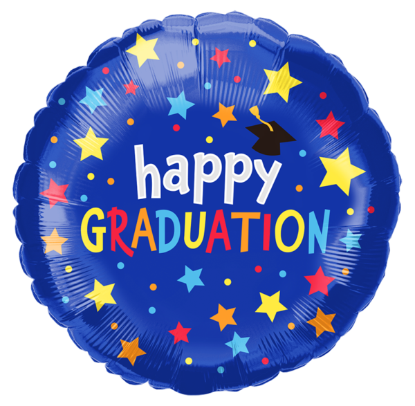 035890 - 18" Happy Graduation Stars Holographic