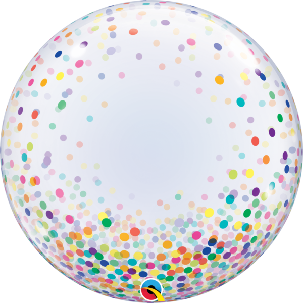 57791 - 24" Deco Bubble Colorful Confetti Packaged Qualatex
