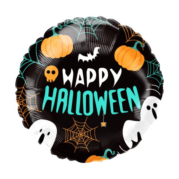 30716 - 9" Happy Halloween Ghosts (Air filled only)(Valved no Heat Sealer)