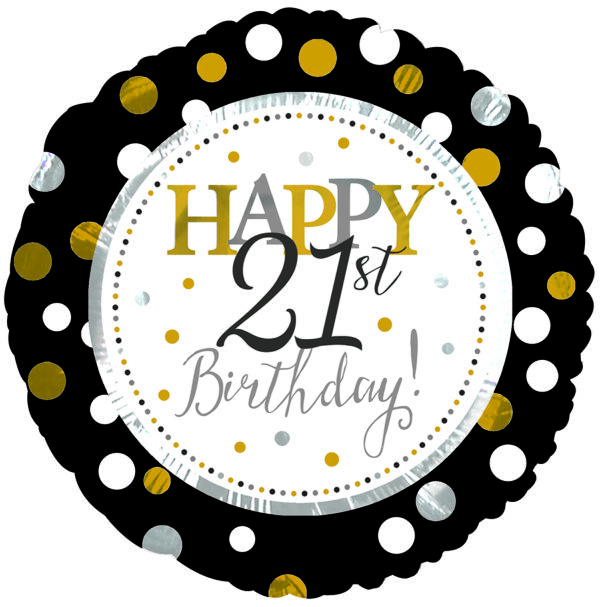 17801* - 18" Happy 21st Birthday Dots