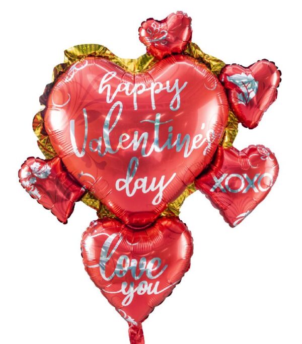 16314 - 36" Happy Valentine's Day Heart Cluster Jumbo