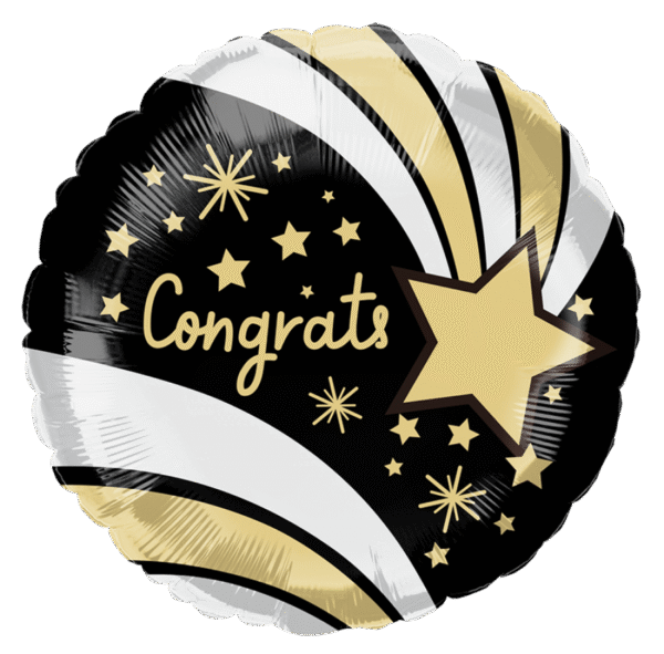 02353 - 18" Holographic Congrats  Shooting Stars