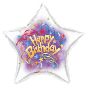 17935 - 18" Happy Birthday Swirls Star