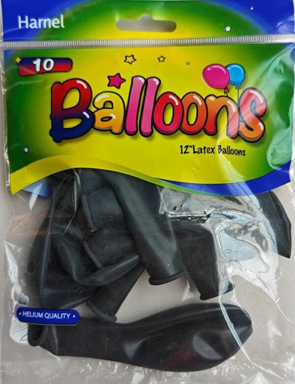 56569 - 12" Black Latex (10ct) Budget - Image 2
