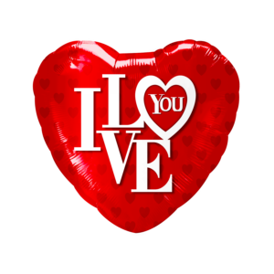 02383 - 18" I Love You Red Hearts