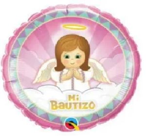 49891 - 9" Mi Bautizo Pink Angel (Air Filled Only - Needs Heat Sealer)