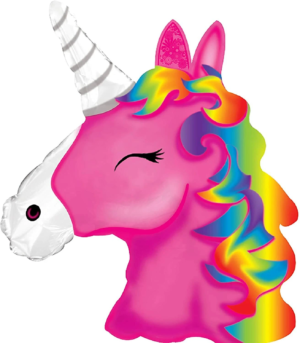 63142 - 10" Pink Unicorn Head Emoji (Air Filled Only - Needs Heat Sealer)